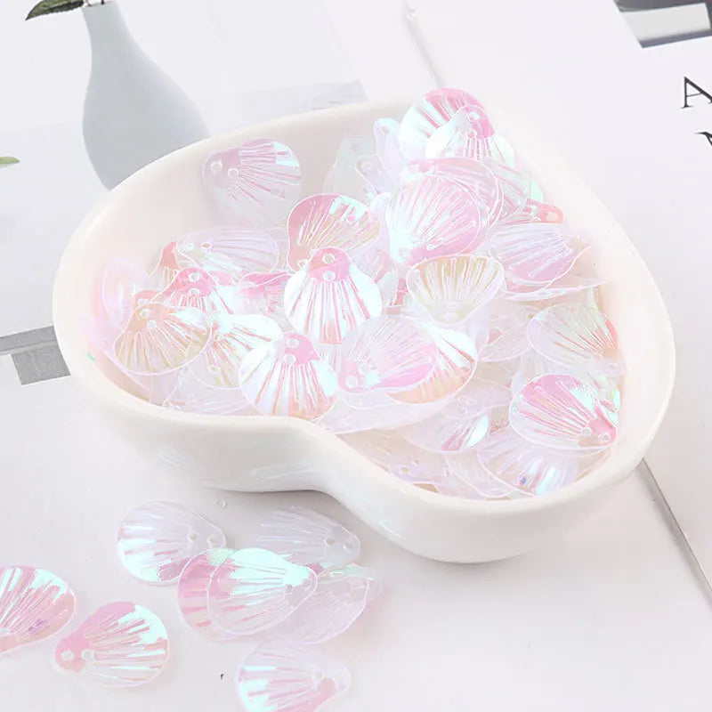 10g/Bag13mm Transparent Shell Mermaid Fish Scale Sequins PVC Paillettes DIY Wedding Sewing Dress Craft Lentejuelas Accessories