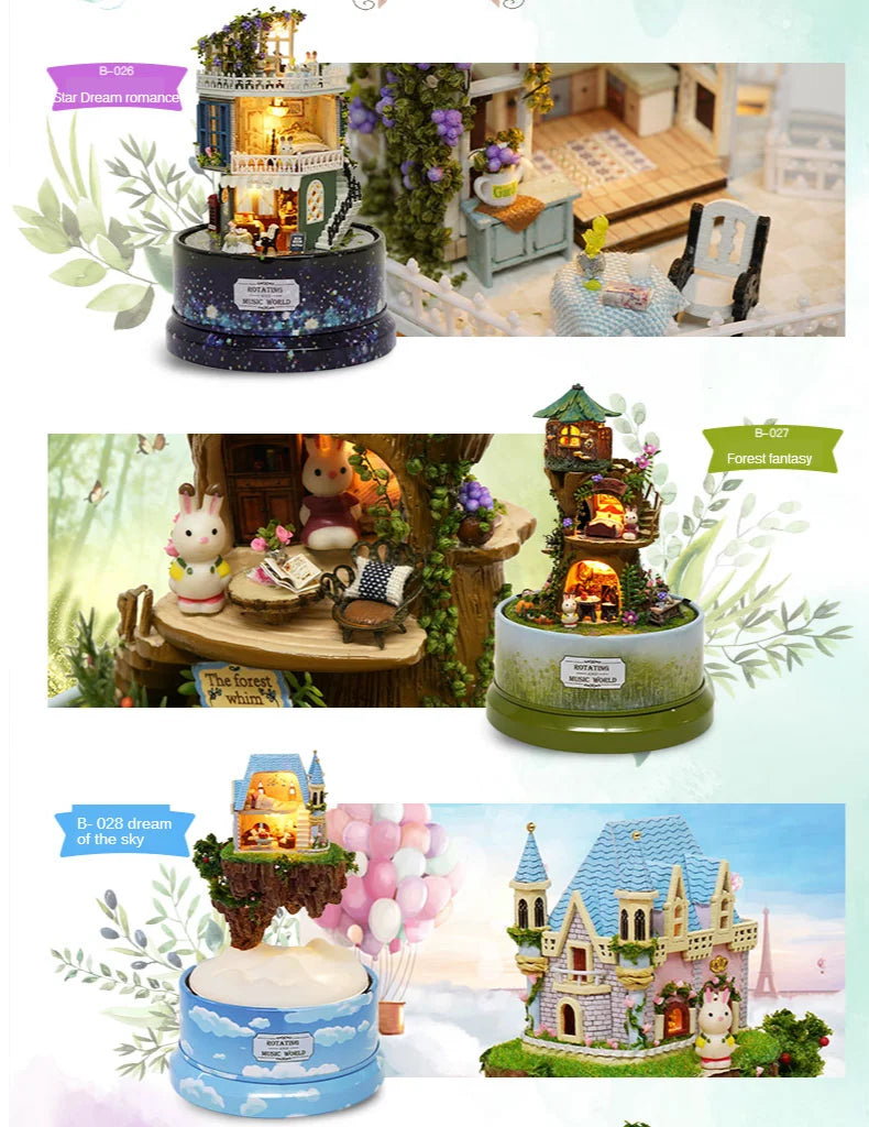 Doll House Mminiature Dollhouse Wooden Casa De Boneca Houses With Furnitures Toys For children Birthday Christmas Gifts  B027