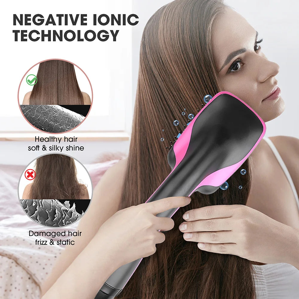 Kemei Electric Hot Air Brush 2 In 1 Hair Dryer Brush Hair Curlers Brush Professional Hairdryer Hairbrush Travel Blow Dryer Comb