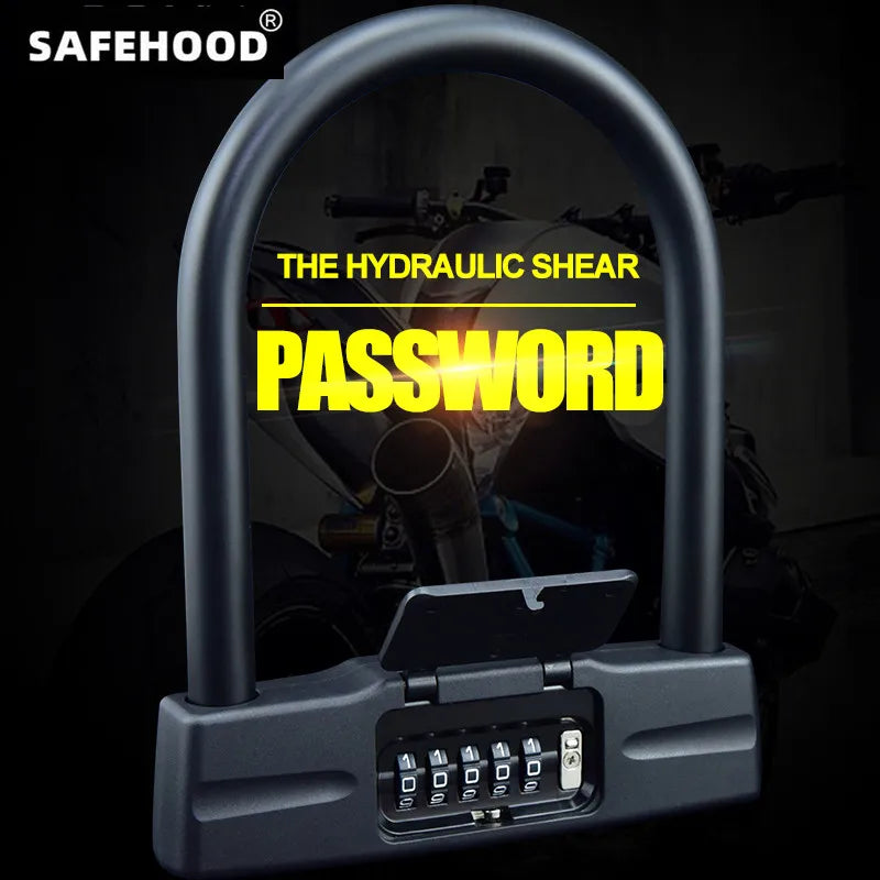 Free Shipping Bicycle U five-digit Password Lock Bike Lock Anti-Theft  Secure Lockwaterproof motorcycle alarm lock Accessories