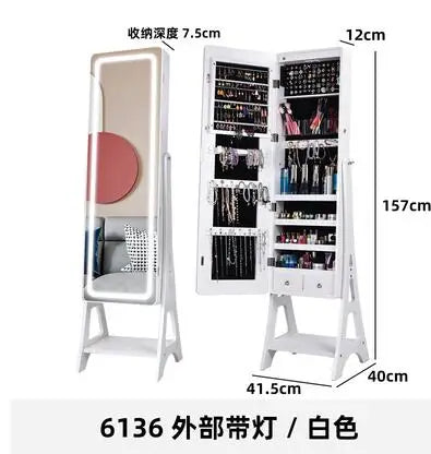 Full-length mirror, jewelry storage cabinet, one-piece wall-mounted mirror, home floor full-length mirror