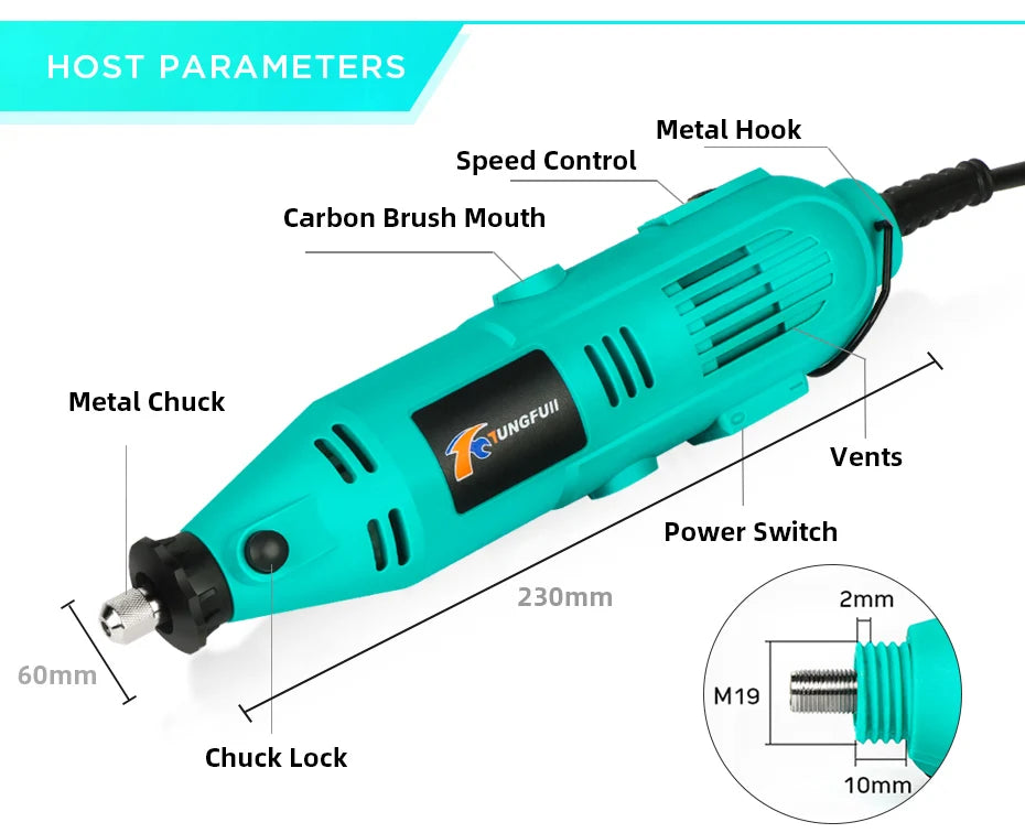 220V/110V Mini Rotary Tool DIY Mini Dremel Drill Power Tool Mini Grinder Hand Drill Polishing Machine With Dremel Accessories