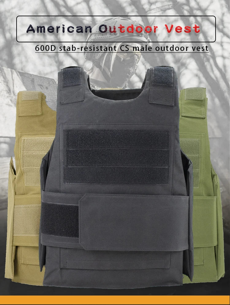 Tactical Vest Men Hunting Vest Plate Military Gear Airsoft Paintball Game Body Armor 4 Colors