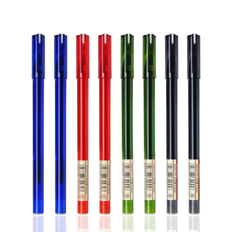 12PCS M&G Simple Pure Gel Pen 0.5mm M&G black blue red pen gel ink refill gelpen school office supplies stationary pens