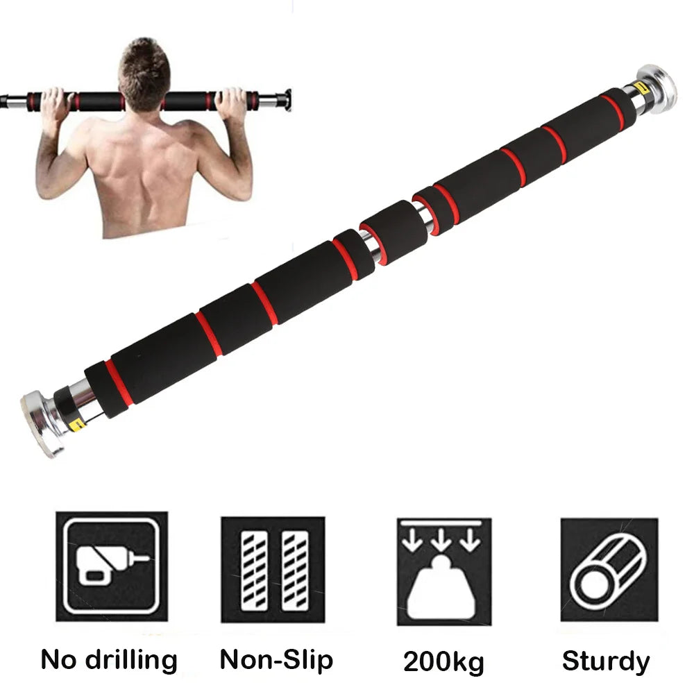 200kg Adjustable Door Horizontal Bars Exercise Home Workout Gym Chin Up Pull Up Training Bar Sport Fitness Equipment