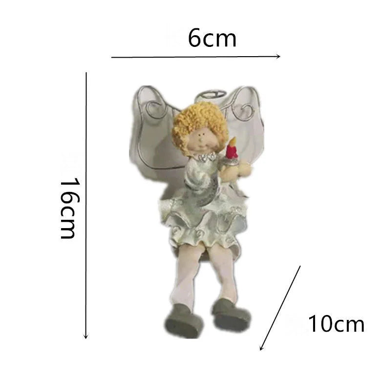 Pastoral Four Hanging Feet Little Angel Resin Accessories Outdoor Park Lawn Figurines Crafts Garden Balcony Sculpture Decoration