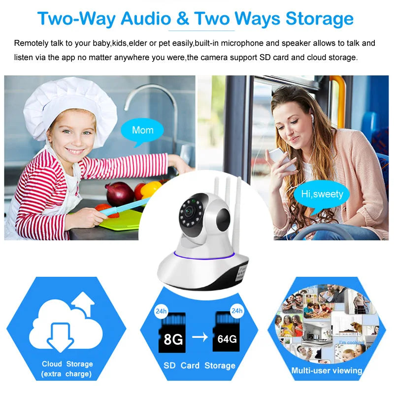 1080P Wireless WiFi Camera Home Security Surveillance Indoor IP Camera Motion Detection 360 PTZ Cam Securite Kamera Baby Monitor