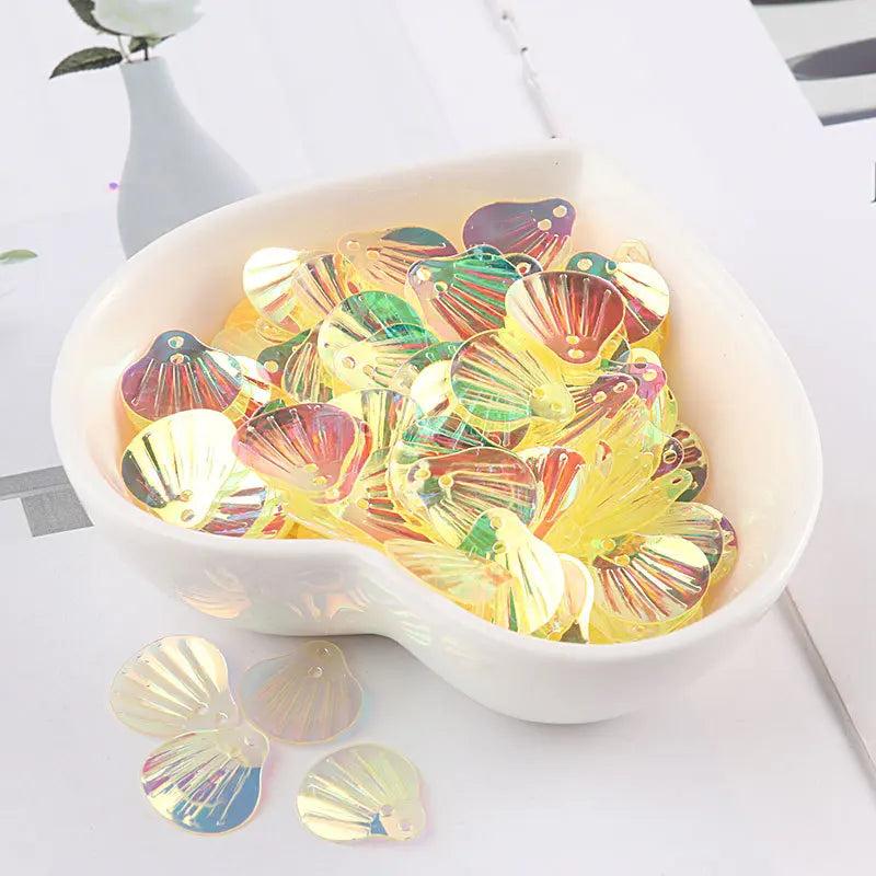 10g/Bag13mm Transparent Shell Mermaid Fish Scale Sequins PVC Paillettes DIY Wedding Sewing Dress Craft Lentejuelas Accessories