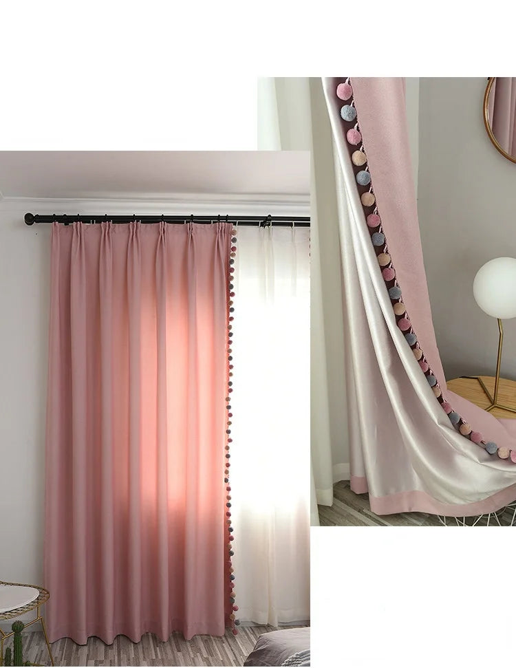 Pink Blackout Curtains for Living Room Cotton Linen Modern Curtains for Girls Bedroom Shading Window Drapes Custom Home Decor