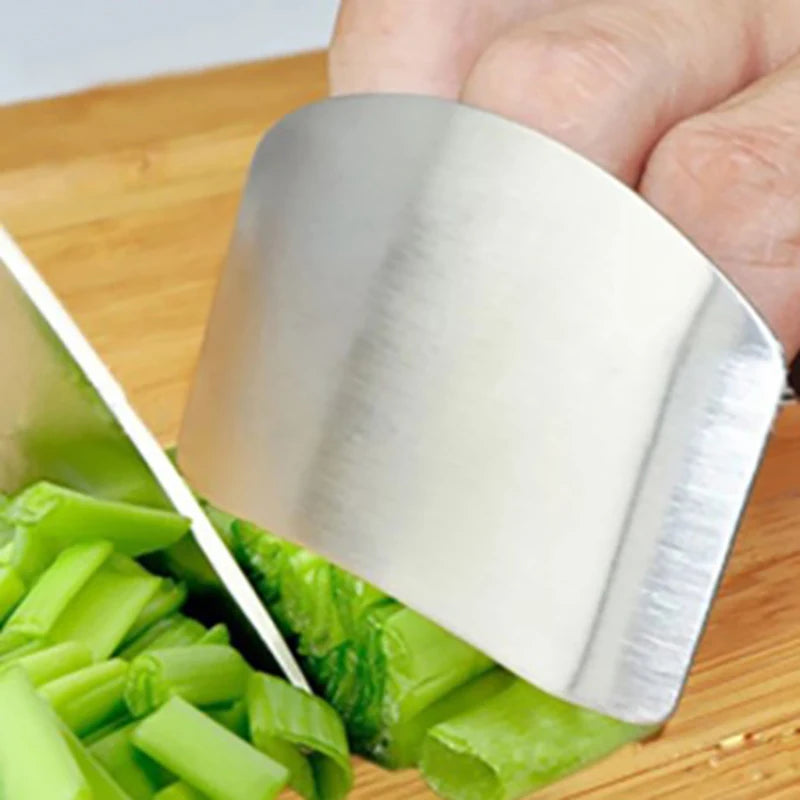 1pc Stainless Steel Finger Protector Kitchen Knife Cutting Cooking Finger Protector Safe Kitchen Durable Chop Shield Cut Gadget