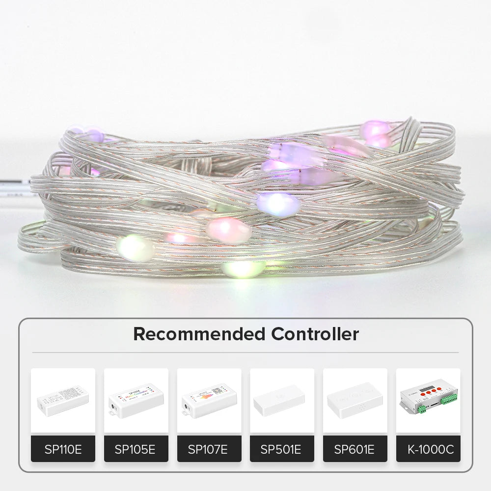 WS2812B RGBIC Christmas Lights LED String 5 m 50 leds WS2812 Birthday Party Room Decoration Light Addressable Individually DC5V