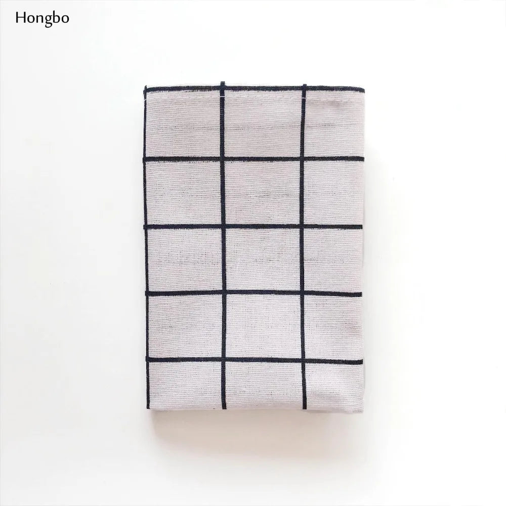 Hongbo 1 Pcs Plaid Cotton Placemat Japanese Fashion Style Fabric Table Mats Napkins Simple Design Tableware Kitchen Tool