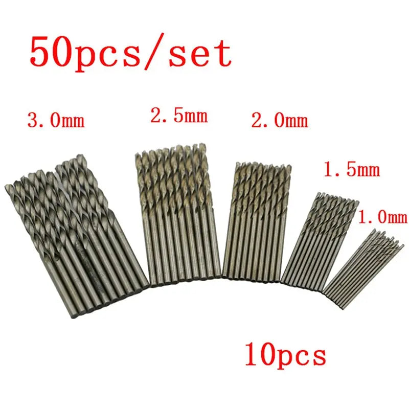 50pcs/lot Drill Bits For Metal Wood Working HSS Steel Straight Shank 1-3mm Twist Drill Bit Power Tools Wholesale