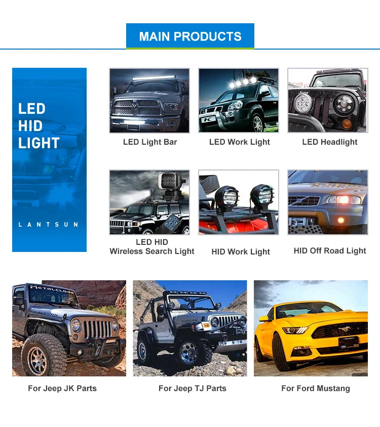 7 Inch Yellow Lens Light Bar 90w Vehicle Led Work Lights Lantsun