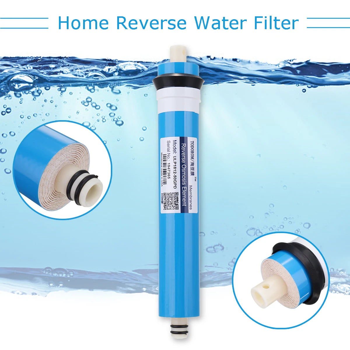 1Pcs 50/75/100/125GPD Home Kitchen Reverse Osmosis RO Membrane Replacement Water System Water Filter Purifier Drinking Treatment