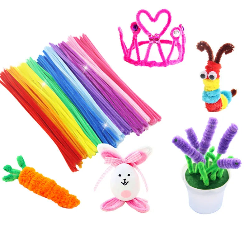 50Pcs 30cm Colorful Chenille Stems Pipe Cleaners For Diy Kids Diy Plush Educational Toys Handmade Art Crafts Supplies