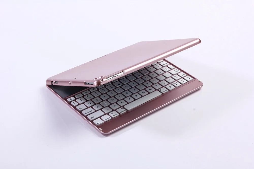 For New iPad 9.7 2017 7 Colors LED Backlit 360 Degree Swivel Rotating Smart Clamshell Wireless Bluetooth Keyboard Case Cover