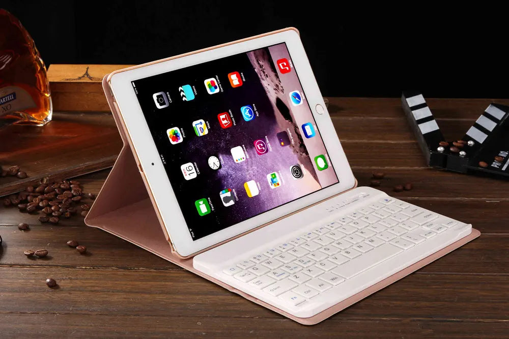 For New iPad 9.7 2017 7 Colors LED Backlit 360 Degree Swivel Rotating Smart Clamshell Wireless Bluetooth Keyboard Case Cover