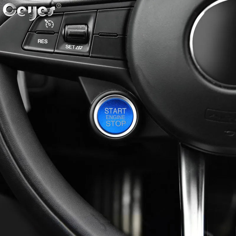 Ceyes Car Styling Accessories Start Stop Engine Button Cover Case For Alfa Romeo Mito 159 147 156 Giulietta Stelvio 166 Stickers