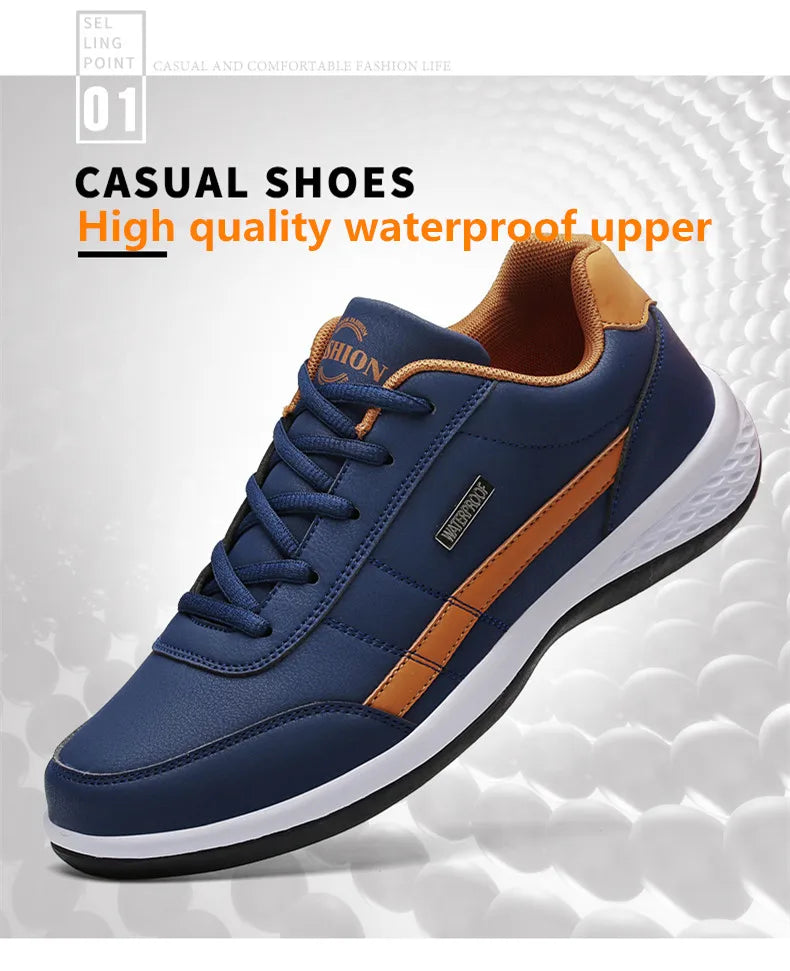 2024 New Fashion Men Sneakers for Men Casual Shoes Breathable Lace up Mens Casual Shoes Spring Leather Shoes Men chaussure homme