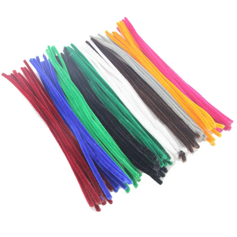 50Pcs 30cm Colorful Chenille Stems Pipe Cleaners For Diy Kids Diy Plush Educational Toys Handmade Art Crafts Supplies