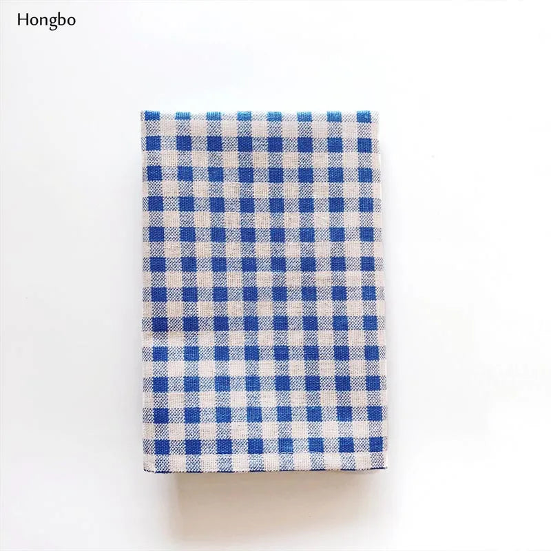 Hongbo 1 Pcs Plaid Cotton Placemat Japanese Fashion Style Fabric Table Mats Napkins Simple Design Tableware Kitchen Tool