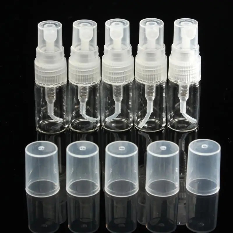 5pcs/pack 2ML 3ML 5ML 10ML Clear Mini Perfume Glass Bottle Empty Cosmetics Bottle Sample Test Tube Thin Glass Vials Amber