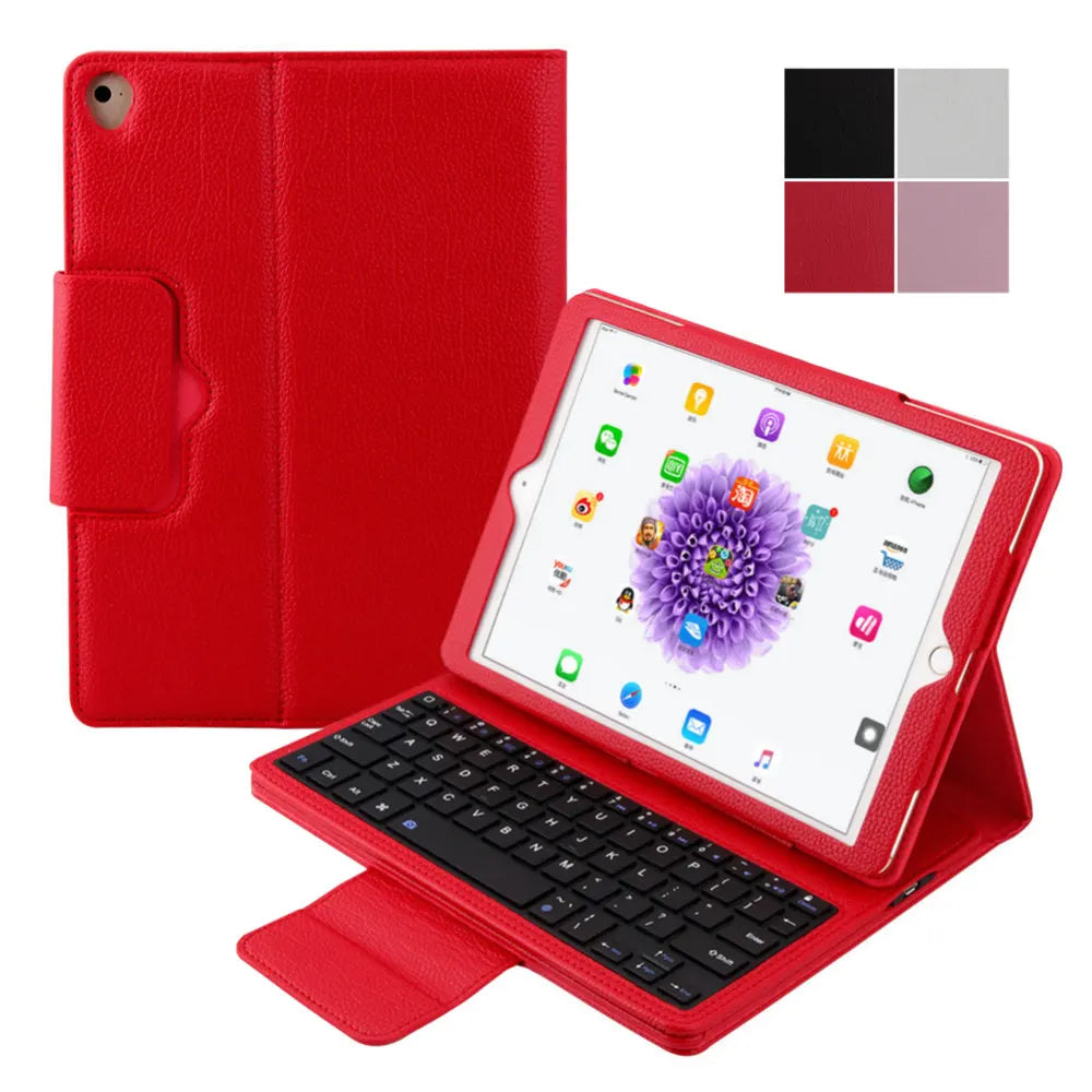 For New iPad 9.7 2017 7 Colors LED Backlit 360 Degree Swivel Rotating Smart Clamshell Wireless Bluetooth Keyboard Case Cover