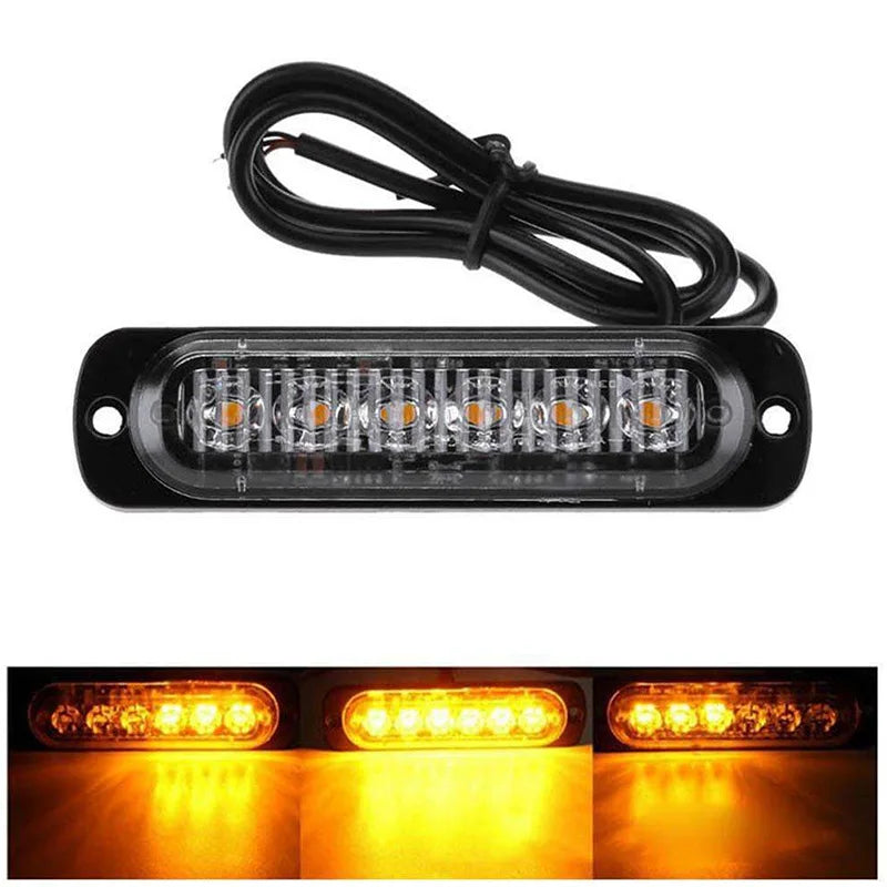 Light Bar Work Ligth 6 LED Flash Emergency Car Vehicle Warning Strobe Flashing Lights for Motorcycle Tractor Ultra-thin Lamp 12V