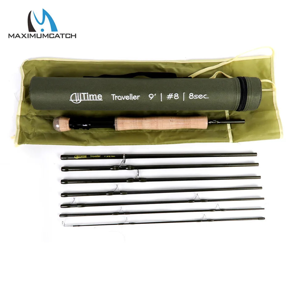 Maximumcatch AllTime 8pc Travel Fly Fishing Rod 5wt/6wt/8wt 9ft Pure 30T Carbon Fiber Fast Action Fly Rod