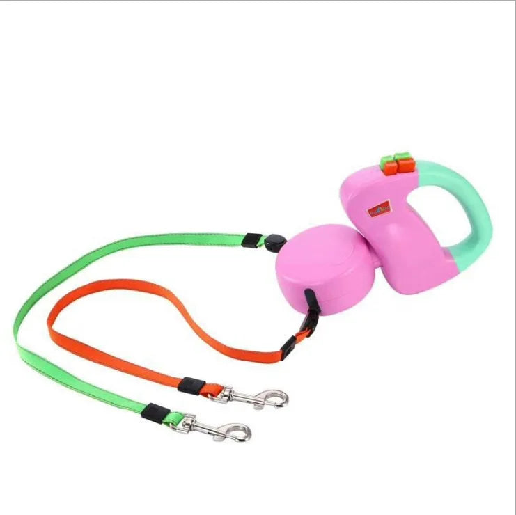 Leash for Two Dogs 3M Pet Double-headed Traction Rope Automatic One for Two Double-headed Dog Lead Dog Leash Dog Supplies