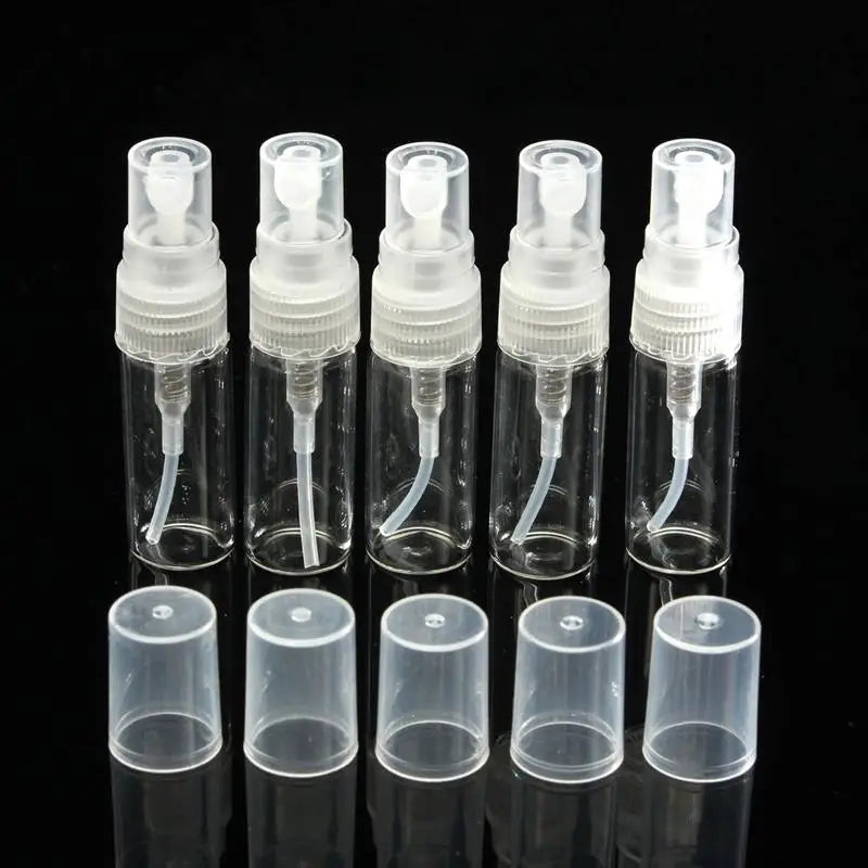 5pcs/pack 2ML 3ML 5ML 10ML Clear Mini Perfume Glass Bottle Empty Cosmetics Bottle Sample Test Tube Thin Glass Vials Amber