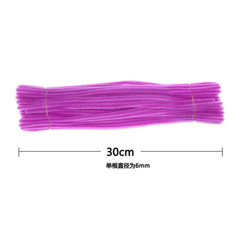 50Pcs 30cm Colorful Chenille Stems Pipe Cleaners For Diy Kids Diy Plush Educational Toys Handmade Art Crafts Supplies