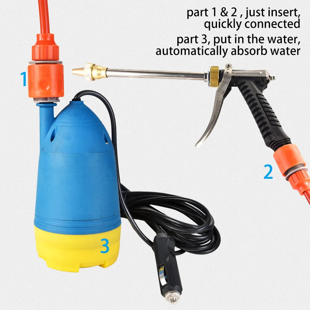 Car Wash Multi Functional High Pressure Self-priming Electric Water Auto Wash Machine Car Washer Pump Spray Gun Cleaning 12V