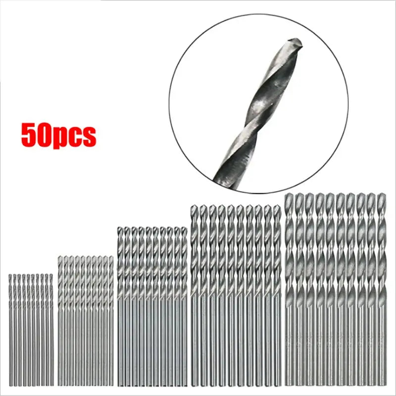 50pcs/lot Drill Bits For Metal Wood Working HSS Steel Straight Shank 1-3mm Twist Drill Bit Power Tools Wholesale