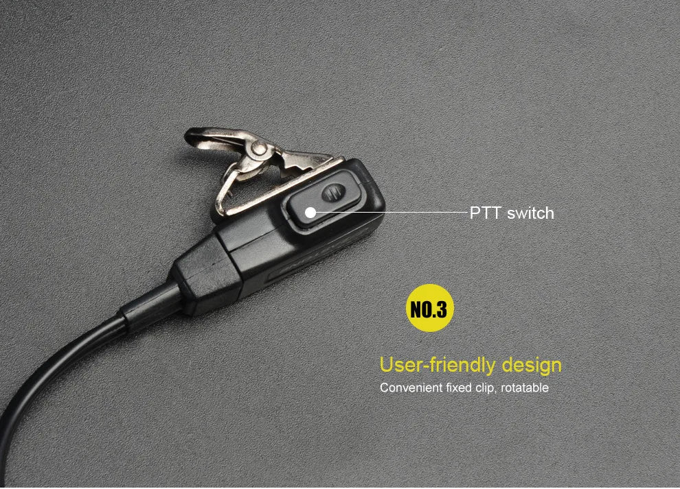 Zastone Walkie Talkie Earpiece 2 Pin K Plug PTT Air Acoustic Tube Earphone Portable Radio Headset Headphone for Baofeng