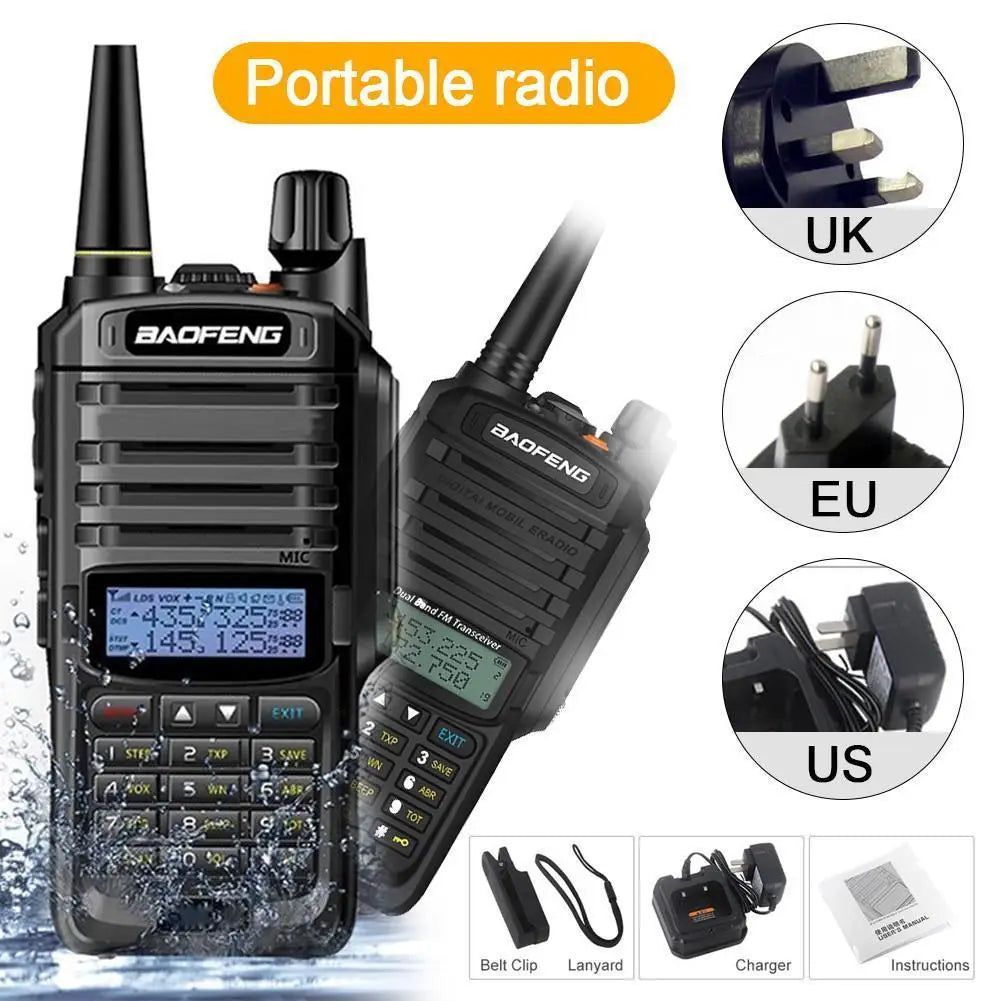 Baofeng UV-9R Plus waterproof Walkie Talkie CB Radio High Power VHF UHF Dual Band Handheld Two Way Radio 10km long range