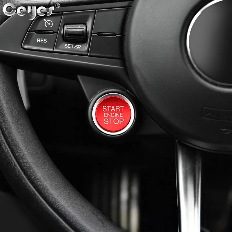 Ceyes Car Styling Accessories Start Stop Engine Button Cover Case For Alfa Romeo Mito 159 147 156 Giulietta Stelvio 166 Stickers