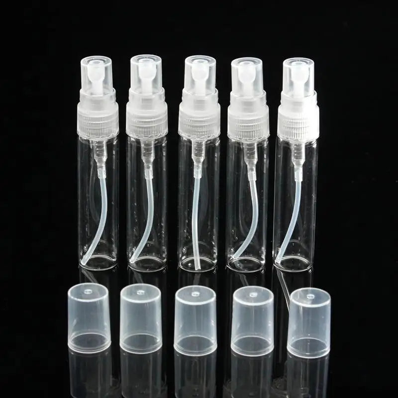 5pcs/pack 2ML 3ML 5ML 10ML Clear Mini Perfume Glass Bottle Empty Cosmetics Bottle Sample Test Tube Thin Glass Vials Amber