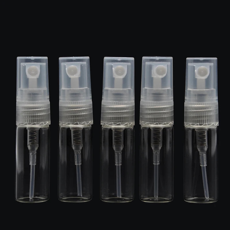 5pcs/pack 2ML 3ML 5ML 10ML Clear Mini Perfume Glass Bottle Empty Cosmetics Bottle Sample Test Tube Thin Glass Vials Amber