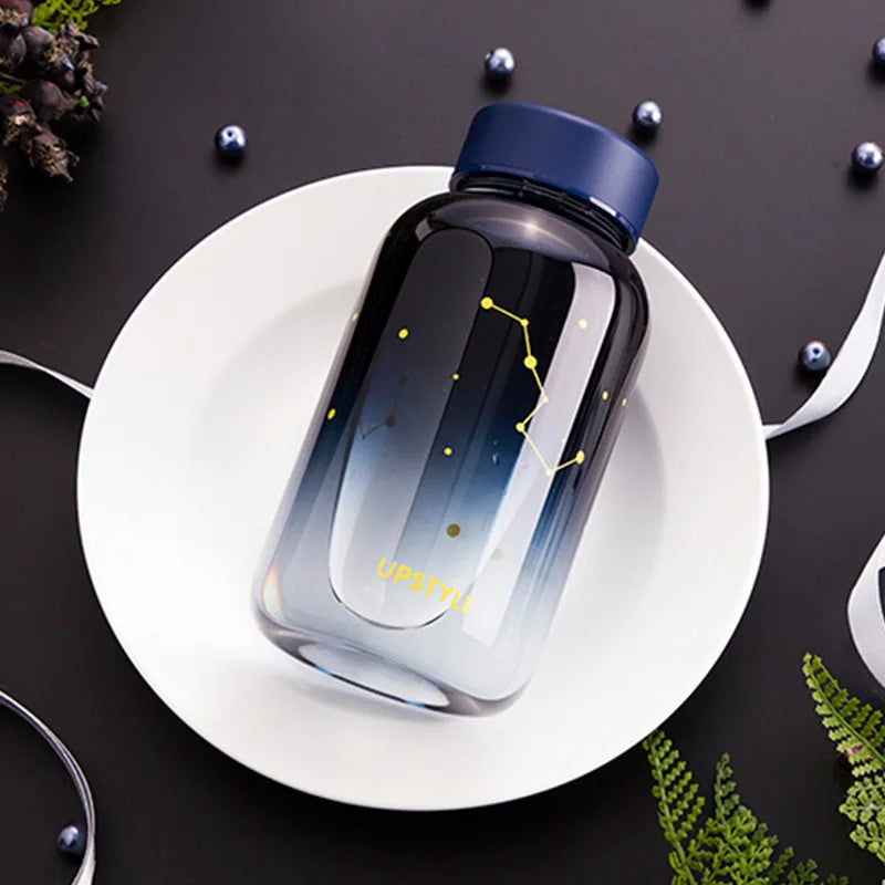 Sky Glass Water Bottle with Sleeve 600ml Cup Gradient Color Sport Bottles Fashion Camping Bottle Tour Drinkware Drop Shipping