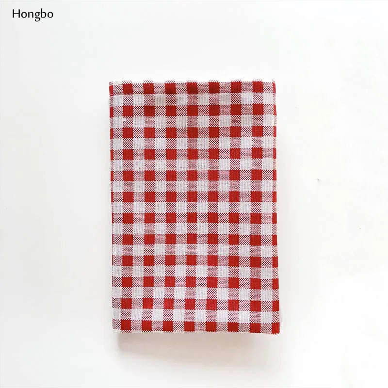 Hongbo 1 Pcs Plaid Cotton Placemat Japanese Fashion Style Fabric Table Mats Napkins Simple Design Tableware Kitchen Tool