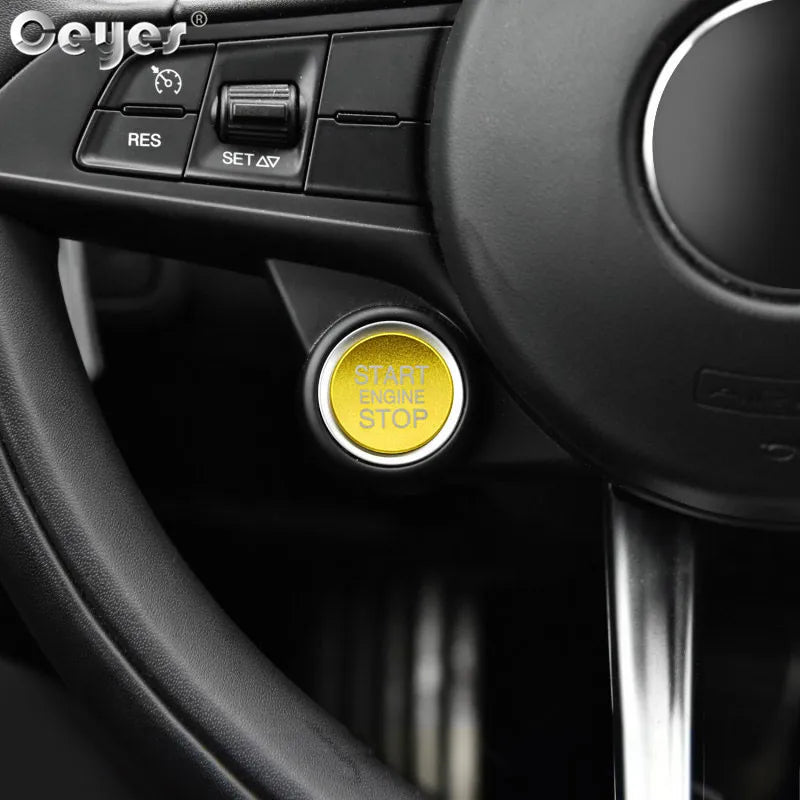 Ceyes Car Styling Accessories Start Stop Engine Button Cover Case For Alfa Romeo Mito 159 147 156 Giulietta Stelvio 166 Stickers