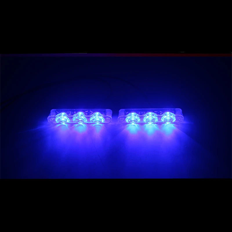 1 Pair Police Lights 3 Led Strobe Lights Flasher Auto Flash Stroboscopes Strobe Light Emergency Warning Light For Car Motorcycle