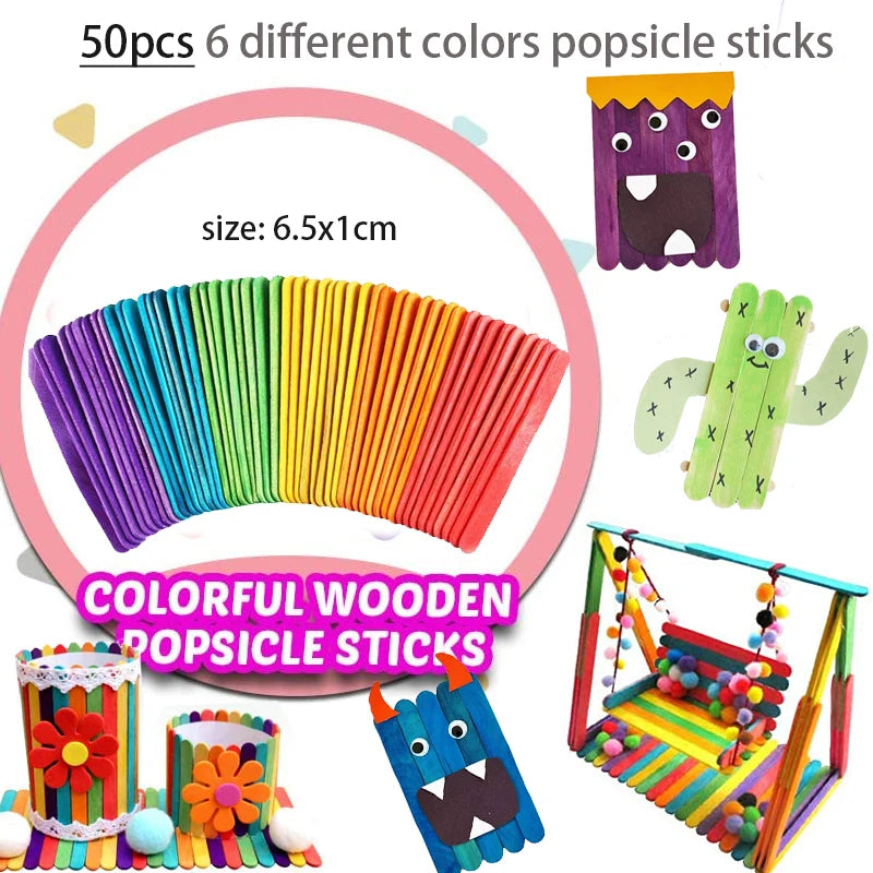 Arts and Crafts Supplies for Kids Toddlers Crafting Collage DIY Arts Set Assorted Creative Handmade Toys Kit Montessori Gifts