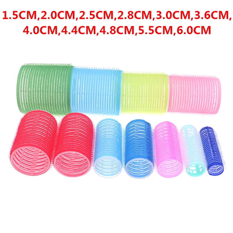 6 Pcs Hairdressing Home Use DIY Magic Large Self-Adhesive Hair Rollers Styling Roller Roll Hair Curler Beauty Tool 10 Size