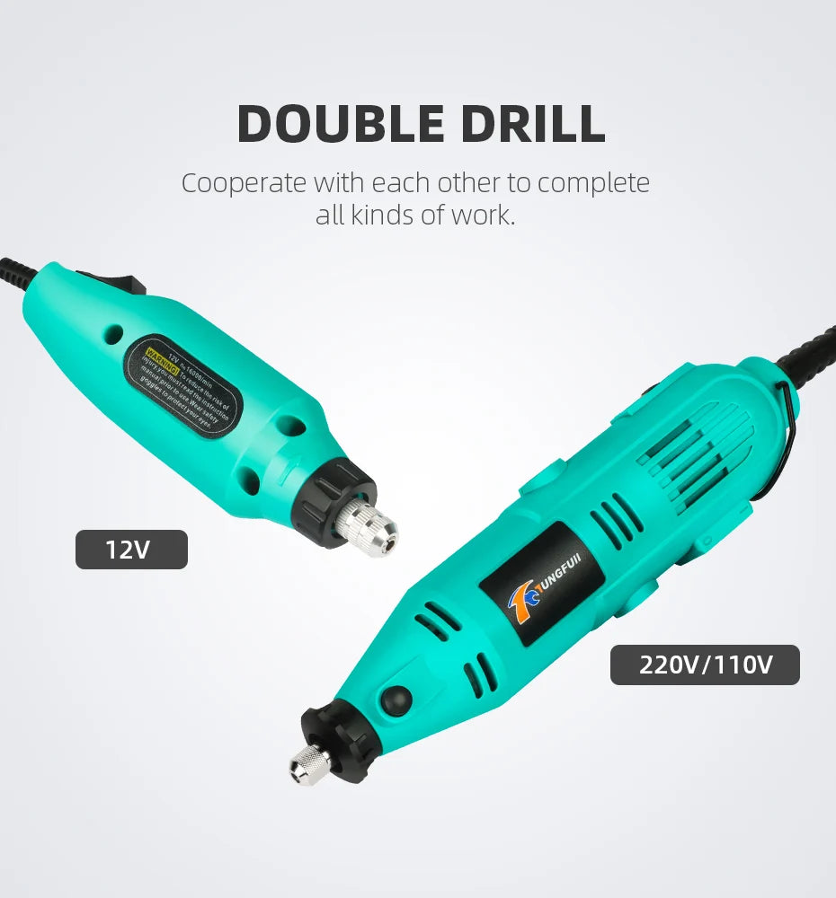 220V/110V Mini Rotary Tool DIY Mini Dremel Drill Power Tool Mini Grinder Hand Drill Polishing Machine With Dremel Accessories