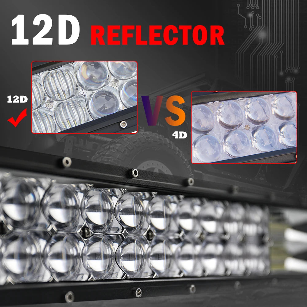 CO LIGHT 52" 12V 24V Offroad Led Light Bar Spot Flood Combo Beam 110000LM Led Bar 2-Row Led Work Light Bar for Car 4WD Truck SUV