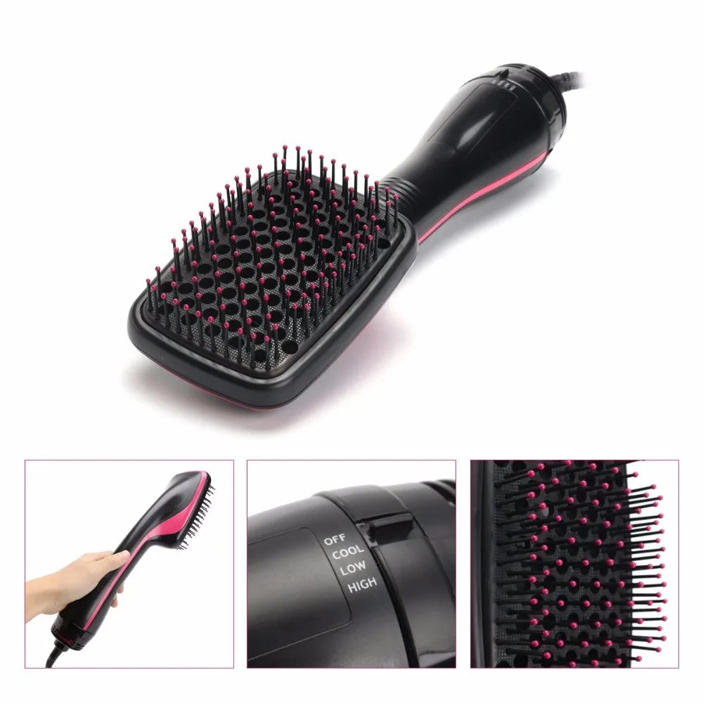 Kemei Electric Hot Air Brush 2 In 1 Hair Dryer Brush Hair Curlers Brush Professional Hairdryer Hairbrush Travel Blow Dryer Comb