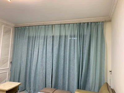 Simple modern cotton slub curtain yarn pure color cotton linen curtain yarn is thickened white curtain yarn for bedroom living